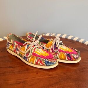 Sperry Multicolor Beaded Boat Shoes with leather laces